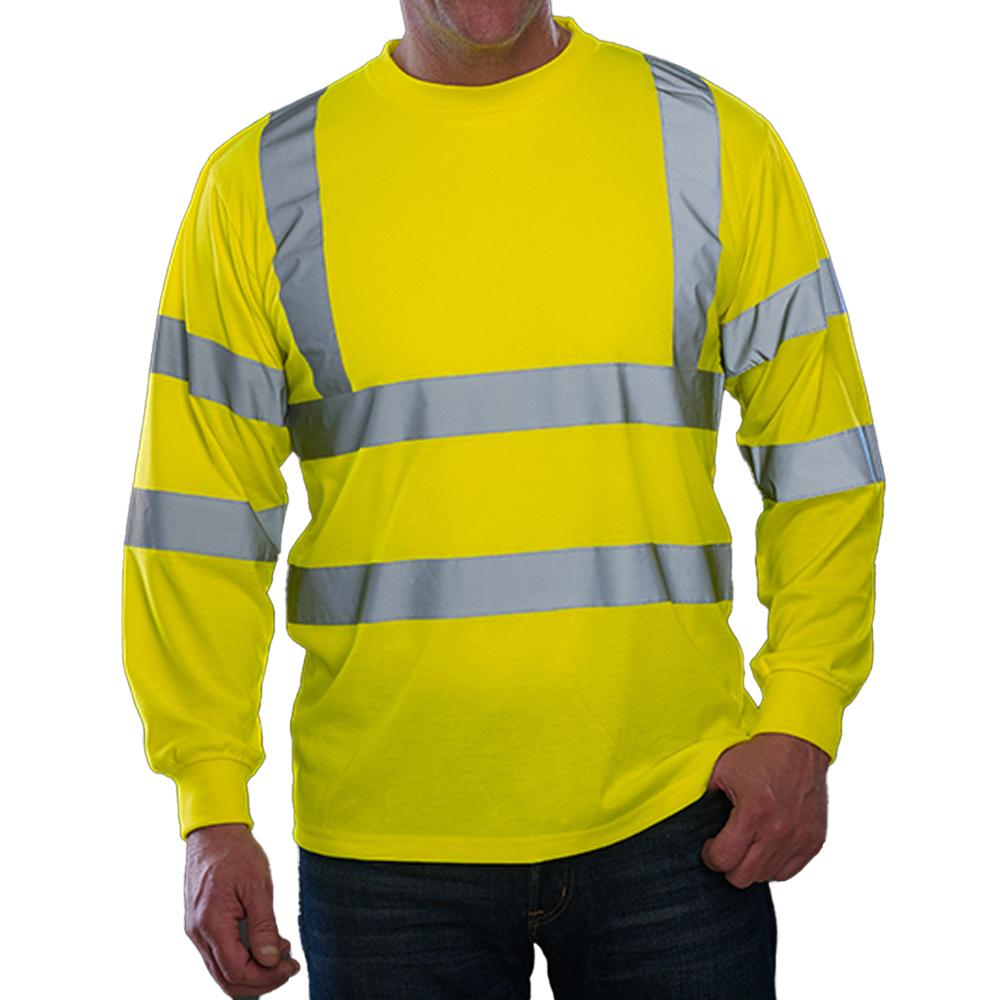 Yoko Mens Hi-Vis Long-Sleeved Safety T-Shirt