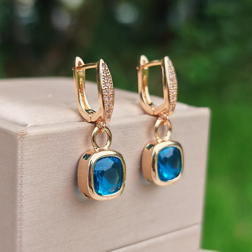 1 пара модных 5-цветных квадратных висячих сережек для женщин с кубическим цирконием, украшения на каждый день, аксессуары для вечеринок