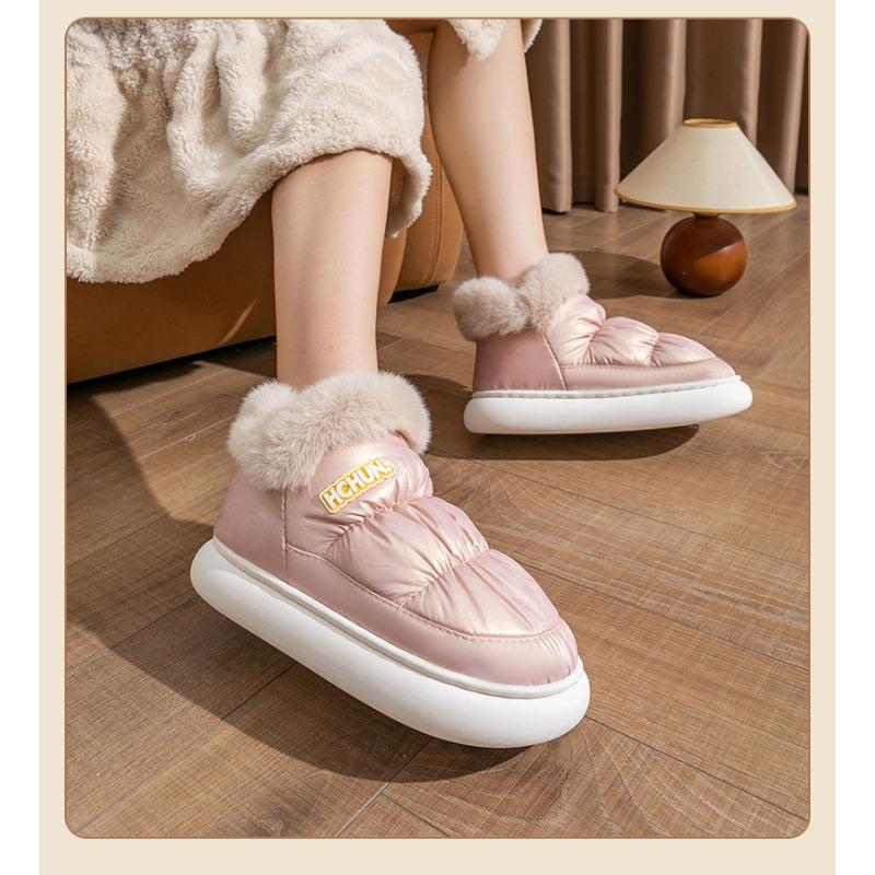 Хлопковая обувь для мужчин и женщин зимой, подходит для использования дома в помещении с толстым бархатом и теплыми хлопковыми сапогами