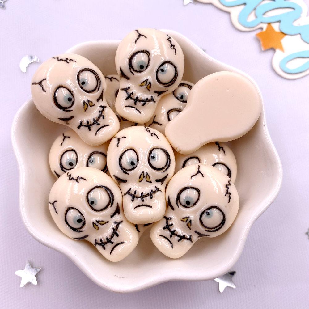 8 шт. смоляных милых красочных 3D-фигурок в виде летучей мыши, тыквы, совы, черепа, головы, декора из плоского камня своими руками для альбома на Хэллоуин
