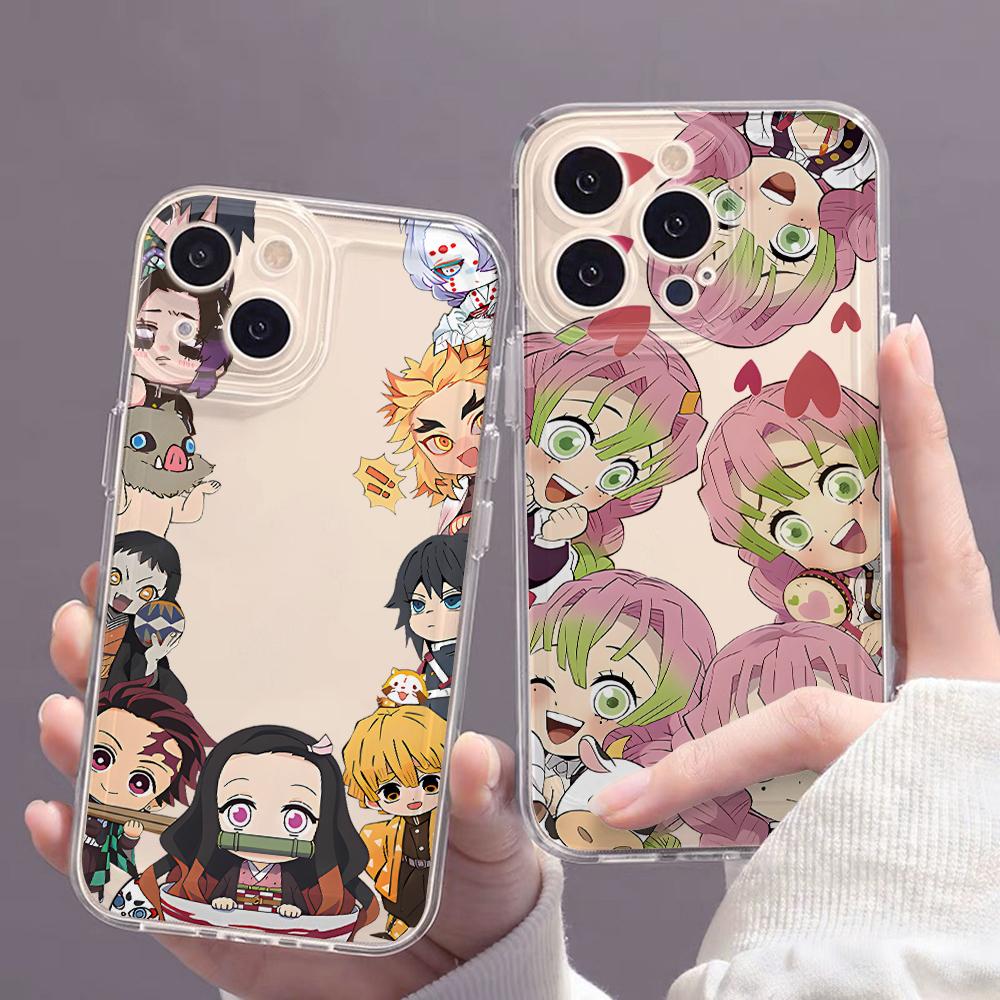 Cute D-Demons S-Slayers Phone Case for iPhone 17 Air 16 15 14 Plus 13 12 11 Pro Max X Xs XR 8 e Soft TPU Transparent Cover