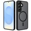 New Samsung S25 Edge Camera Fine Hole Two In One Mobile Phone Case Black Magnetic Semi Transparent Protective Case