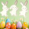 Cute Bunny Wall Decal Easter Wall Sticker Wooden Rabbit Animal Wall Art Decor