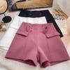 Летние женские костюмные шорты, тонкие модные тонкие шорты, свободные широкие шорты, двубортные костюмные шорты, повседневные шорты