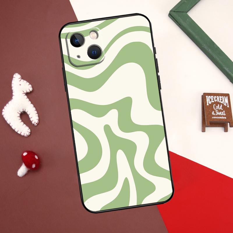 Matcha Sage Green Love Heart Case For iPhone X XR XS Max 12 13 Mini 7 8 Plus SE 2020 11 12 13 14 15 Pro Max Back Cover