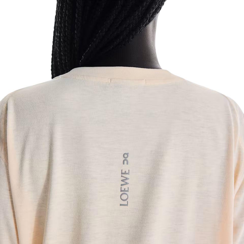 On X Loewe Active SS25 Soft Comfortable Fashiable Versatile Short Sleeve T-Shirt Unisex Tops Beige 1UF10431951