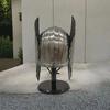 Norse Battle Helmet with Stand Medieval Viking Armor Steel Warrior Helmet for Reenactment Costume Gift