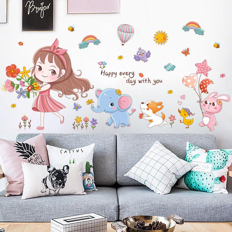 Милые наклейки для детской комнаты, водонепроницаемые наклейки на стену, самоклеящийся декор для детской, декоративные наклейки