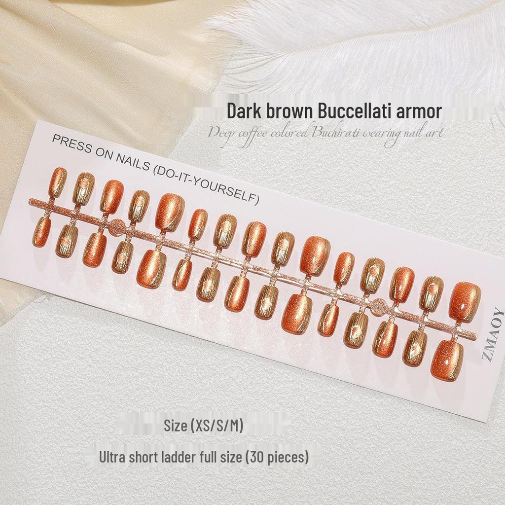 Румяна для ногтей с позолотой «кошачий глаз» — набор из 30 предметов, ручная работа, готовые к использованию размеры XS/S/M