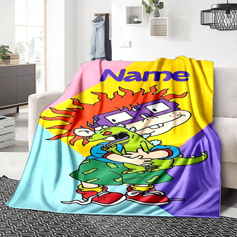 Custom Name Tom Jerry Bath Time blanket for Couch & Bed, Plush Cozy Fuzzy Blanket Super Soft & Warm Blankets for Fall and Winter. 0908159