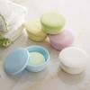 1Pc Circular Soap Box Creative Pp Waterproof Sealed Portable Soap Box Cover Drainage Soap Rack Supplies