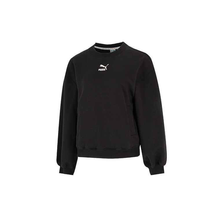 Puma Повседневная свободная толстовка с круглым вырезом и логотипом с мультяшным рисунком, женские топы, черный 537518-01