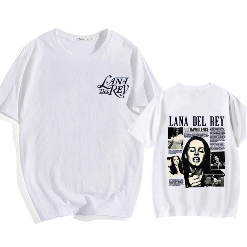 Lana Del Rey Printed Short Sleeve Unisex Cotton T-Shirt - Soft, Loose, Casual, Round Neck for Spring/Summer.