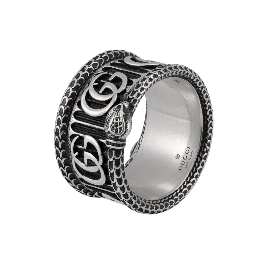 Gucci GG Marmont Snake Ring Silver Unisex Jewelry 577201-J8400-0811