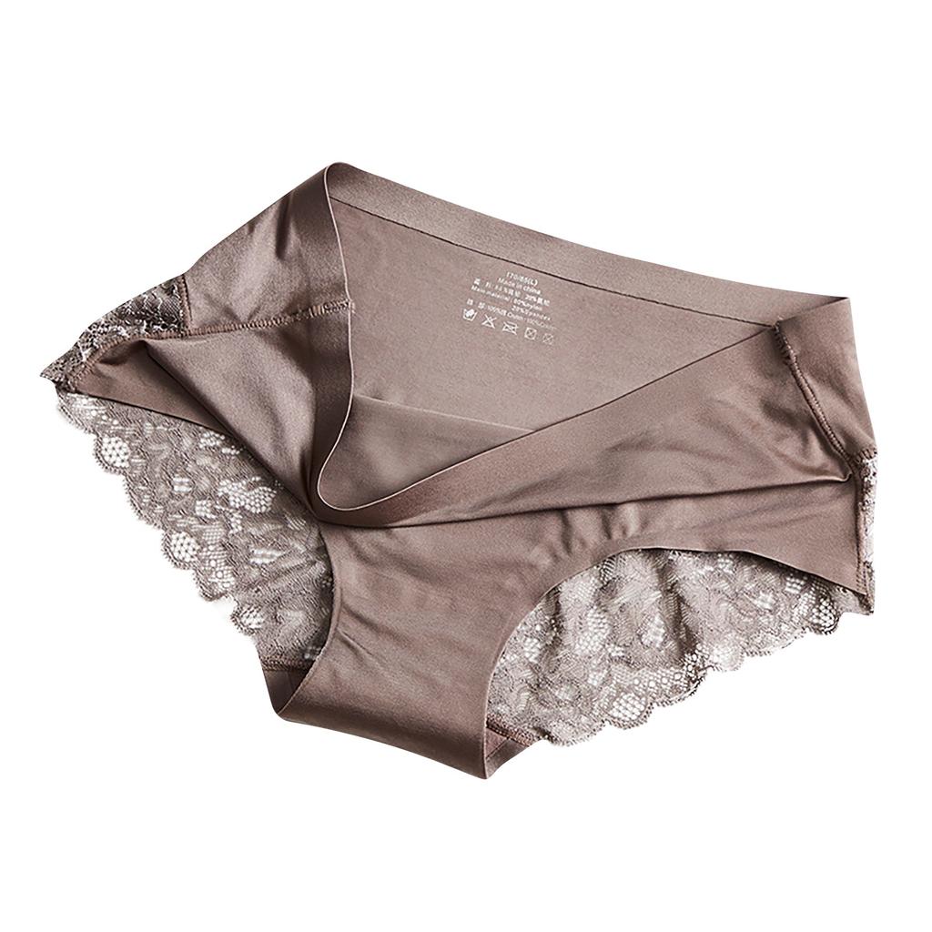 Ladies Sexy Lace Panties One Oiece Ice Silk Seamless Low-waist Briefs