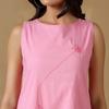 Pink Cotton Sleeveless Mini Dress | Loose Relaxed Fit Casual Day Dress, Resort Holiday & Vacation Outfit