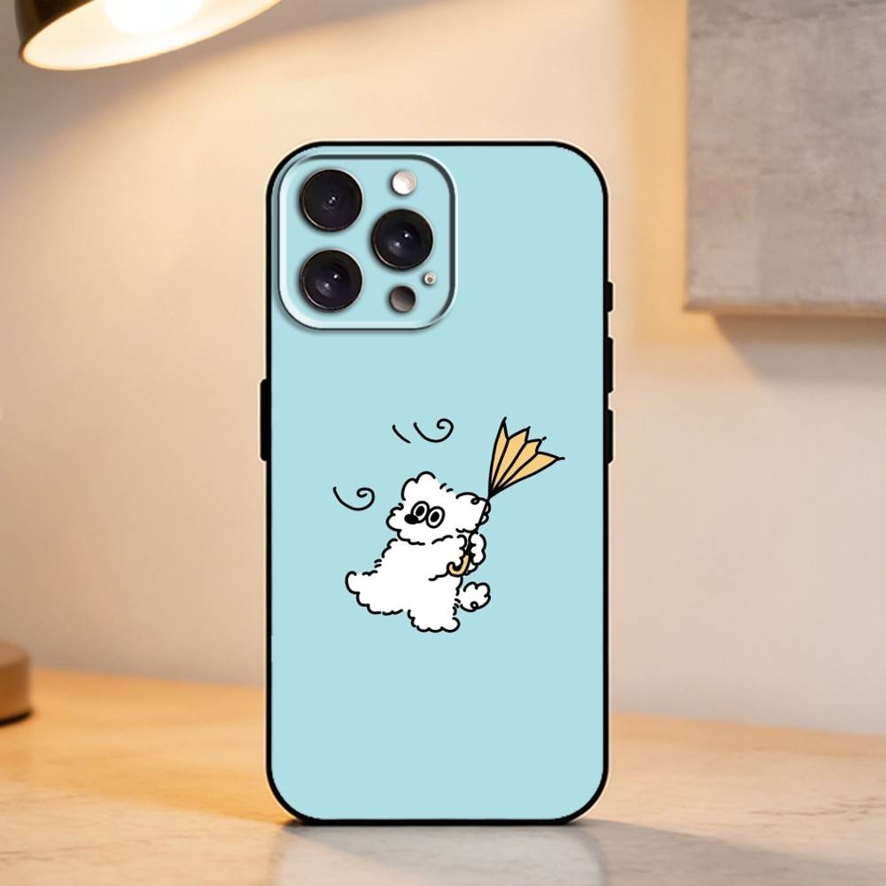 Пушистый Кудрявый Щенок Чехол Для Телефона Для iPhone 17,16,15,14,13,12,11 Plus,Pro Max,XS,Мягкий Силиконовый Черный Чехол