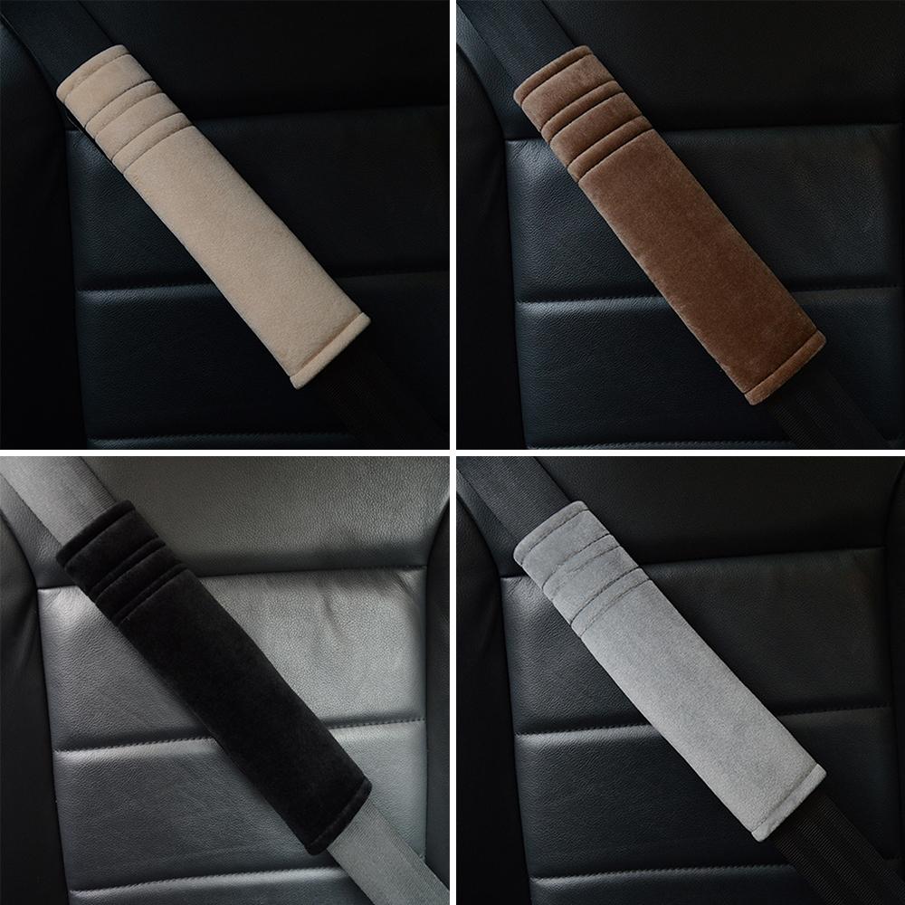 2Pcs Car Seatbelt Covers Velvet Shoulder Soft Plush Cushion Adjustable Belt Cover for Truck Backpack Straps Accessories