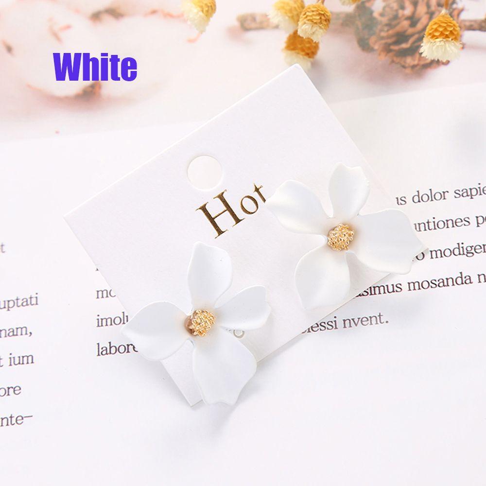 Wedding Ear Hook Petal Stud Earrings Bohemia Spray Paint Ear Stud Dangle Flower Earrings Ear Studs