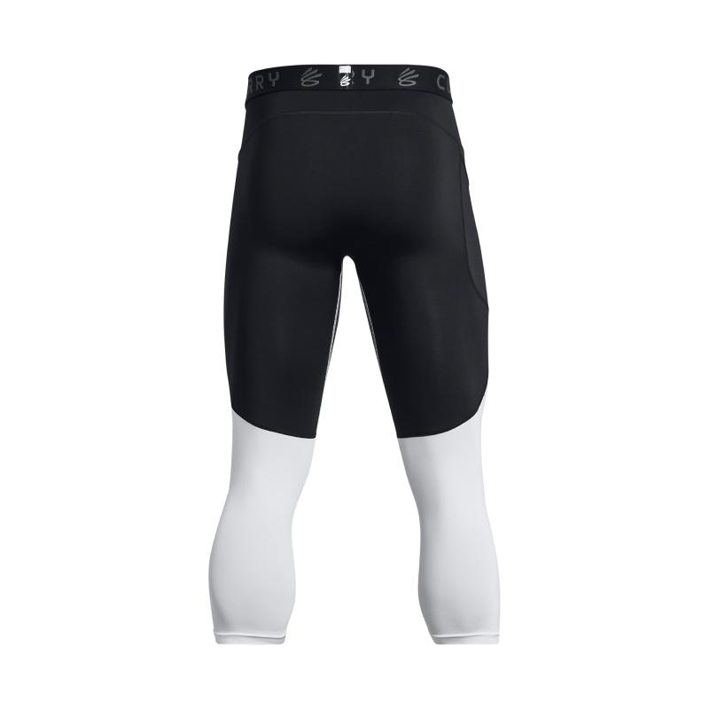 Under Armour Компрессионные спортивные брюки три четверти с цветными блоками карри, мужские, черные 1379828-001