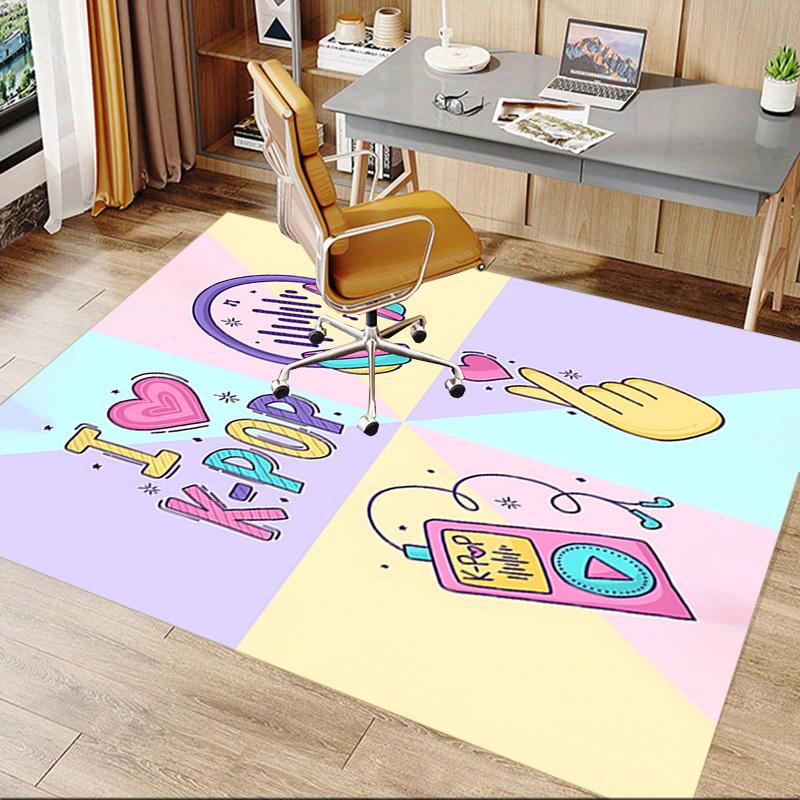 1PC K pop I love Extra Large Non Slip Floor carpet, Office, family, bedroom, Studio Large Area Rug Indoor Rugs
