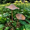 Iron Mushroom Garden Decorations, One Large and One Small
