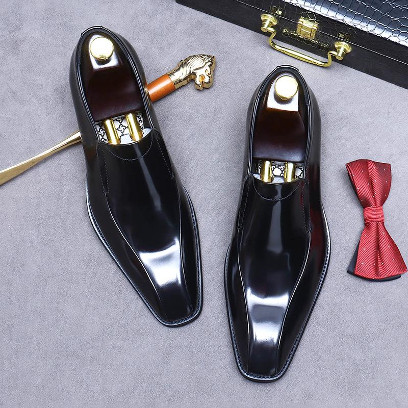 Handmade Mens Wedding Oxford Shoes Black Genuine Leather Luxury Designer Dress Shoe Men Slip On Formal Loafers Shoes Man