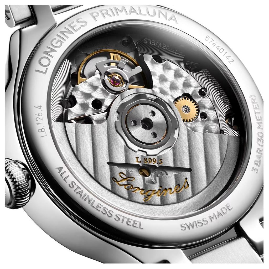 Longines Элегантная серия Автоматический механический механизм Водонепроницаемость 30 метров Модный синий циферблат Корпус из нержавеющей стали Ремешок из нержавеющей стали L8.126.4.97.6