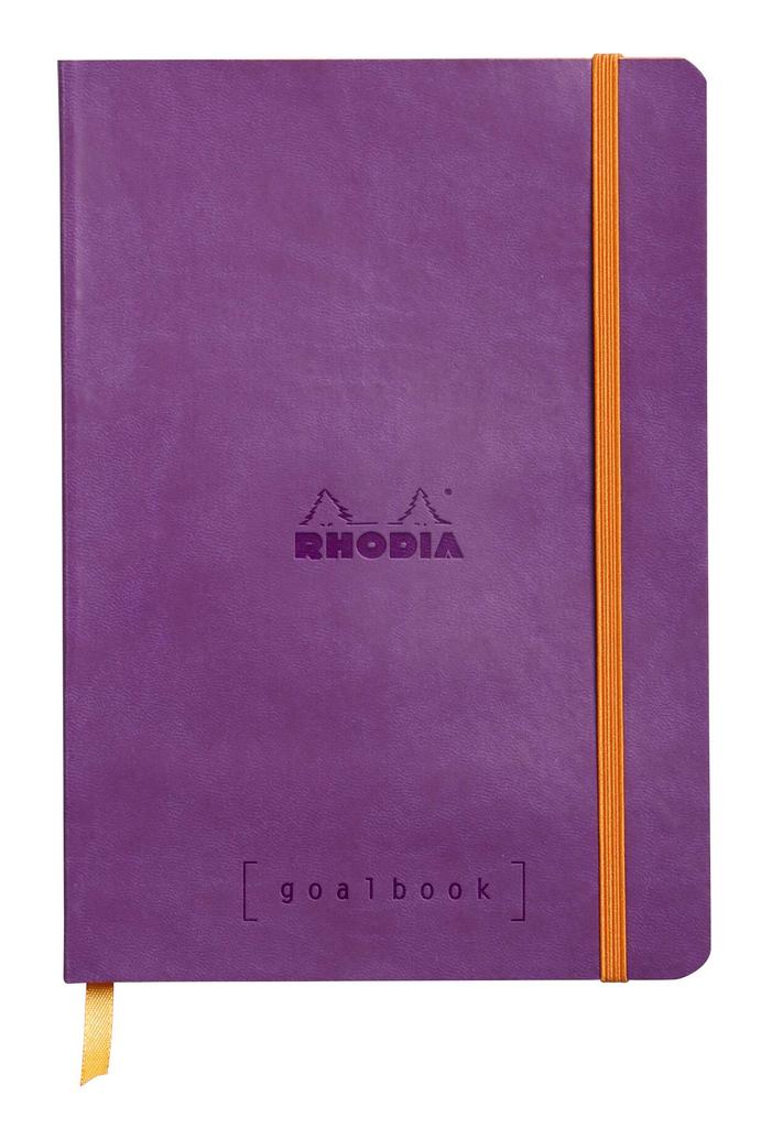 Rhodia Rhodiarama Goal Book Dotted 240 Italian Leatherette Purple Notebook, A5, Grid, Pages, Cover, (cf117750)