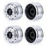 TRZX 4-Piece Aluminum Front Wheel Rim Upgrade Parts for 1/14 Tamiya Trailer Truck RC Car (4 Pieces)
