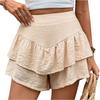 Women's Loose Casual Solid Color Ruffled Shorts Casual Solid Color Ruffled Shorts