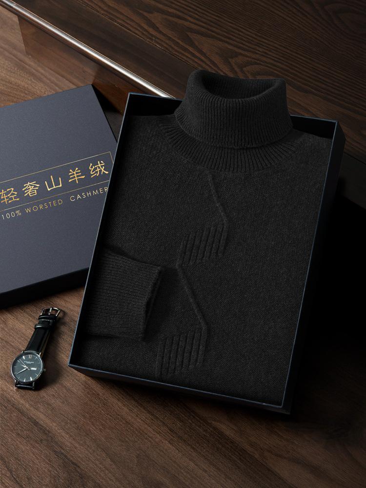 Универсальный мужской кашемировый свитер: Толстая, Теплая, Деловая и Повседневная Зимняя Одежда