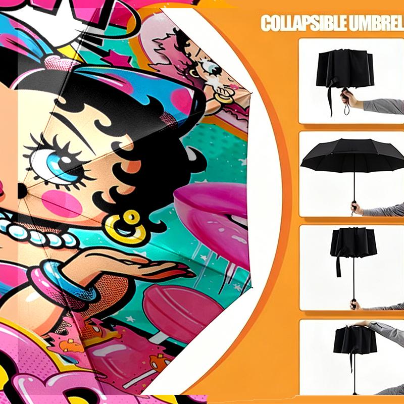 doll Print Umbrella Automatic Opening/ Closing - Portable Foldable Design - Daily use for Travel/Outdoor - Gift for Birthday