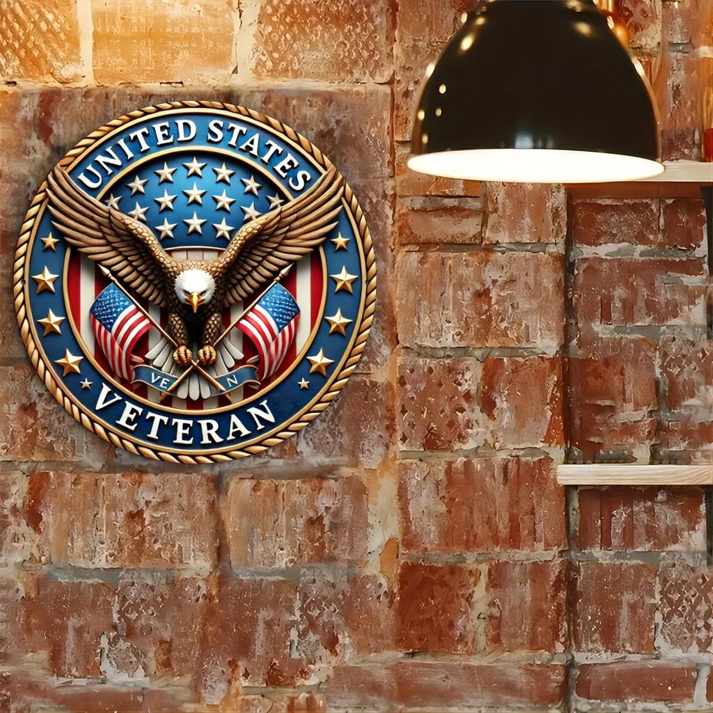 Patriotic U.S. Army Spirit with the American Legion Vintage Aluminum Wall Art, 8x8 Inches - Perfect for Garages, Dining Rooms