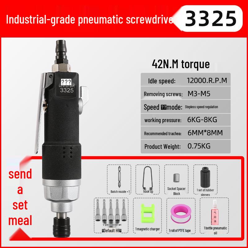 Industrial High-Torque Pneumatic Screwdriver for Woodworking with Hex Socket