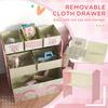 Kids Storage Unit Toy Storage Organiser With Six Fabric Bins For Bedrooms Playrooms Nurseries Pink