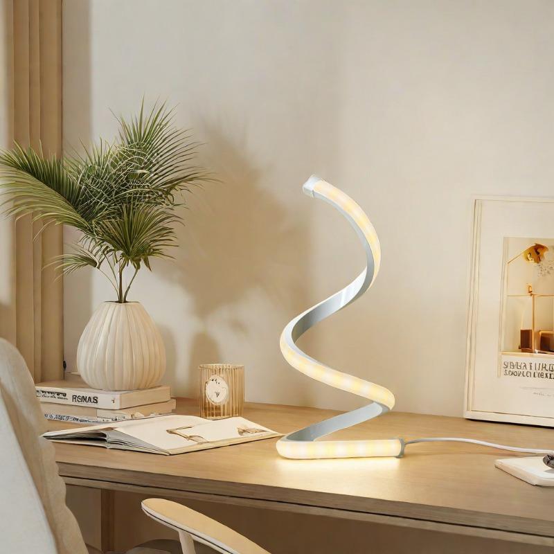 USB Plug-in Spiral Desk Lamp Atmosphere Light, Modern Minimalist Night Light