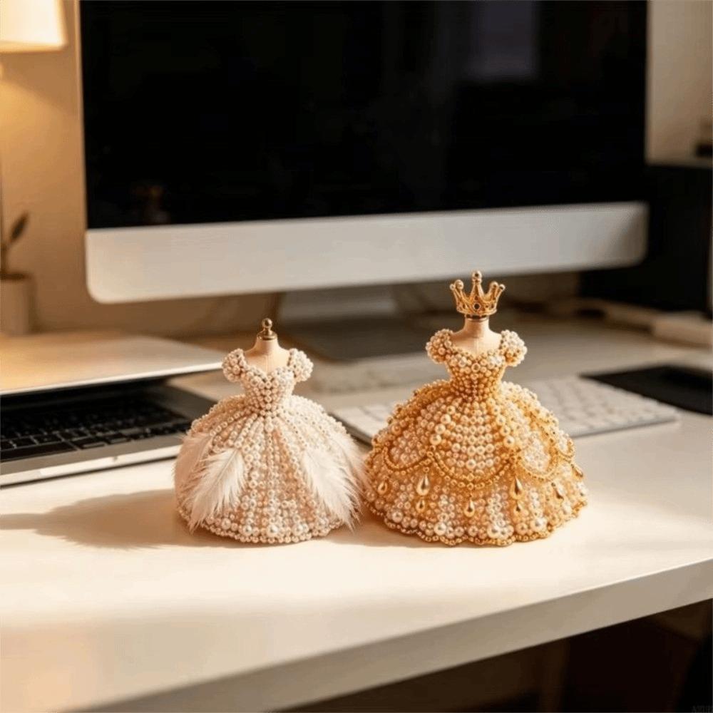 Набор для создания 3D-платья из бисера Маленькие бусины Форма платья Набор для плетения из бисера Креативное рукоделие Милый дизайн Набор для рукоделия из бисера своими руками Подарок