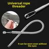 1 PCS Bendable Spring Drawstring Threader Clip Pants Hoodies Elastic Band Lace Cord Flexible Drawstring Thread DIY Sewing Tool