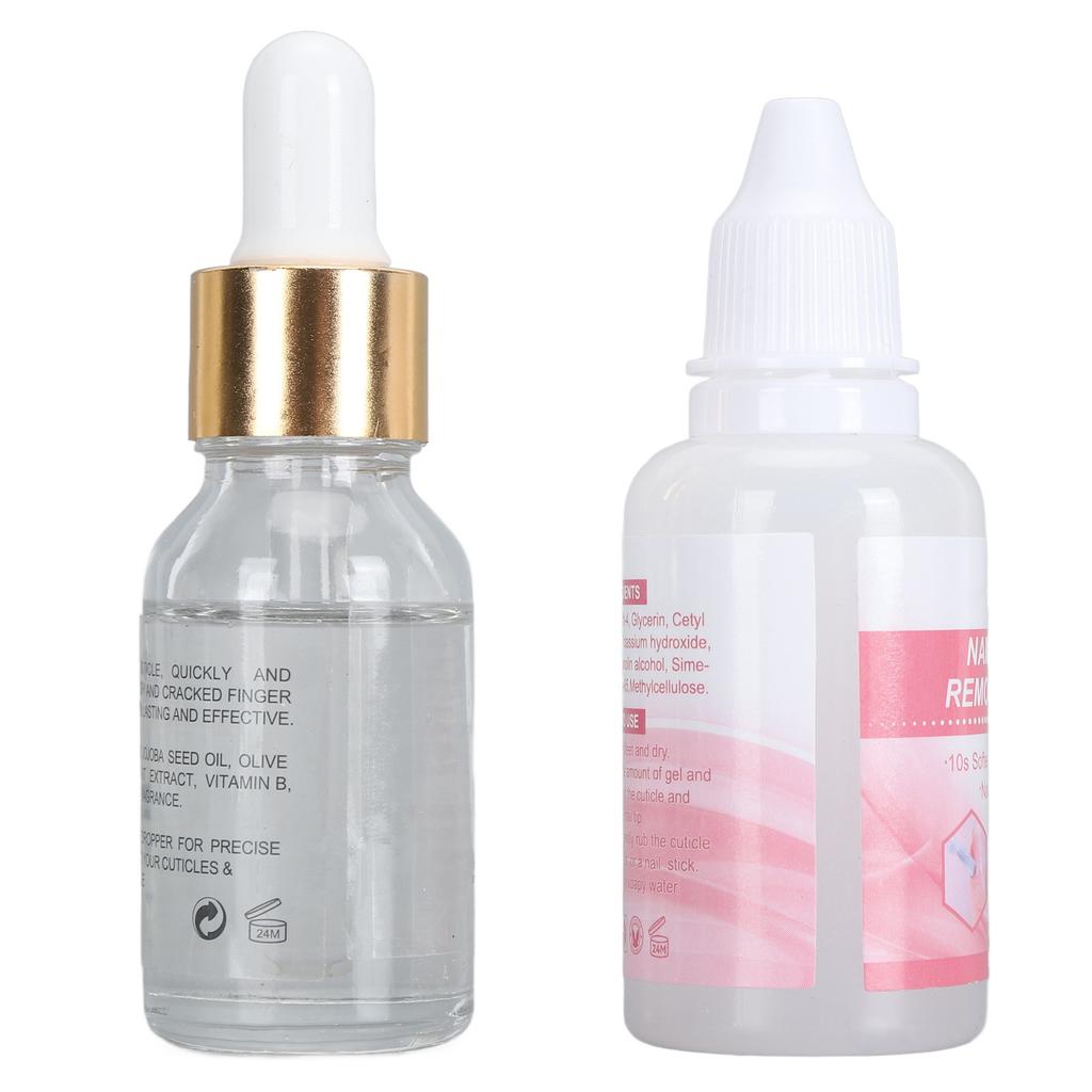 Nail Cuticle Care Kit Eliminate Dead Skin Moisturizing Cuticle Oil Cream with Steel Pusher LS152 3