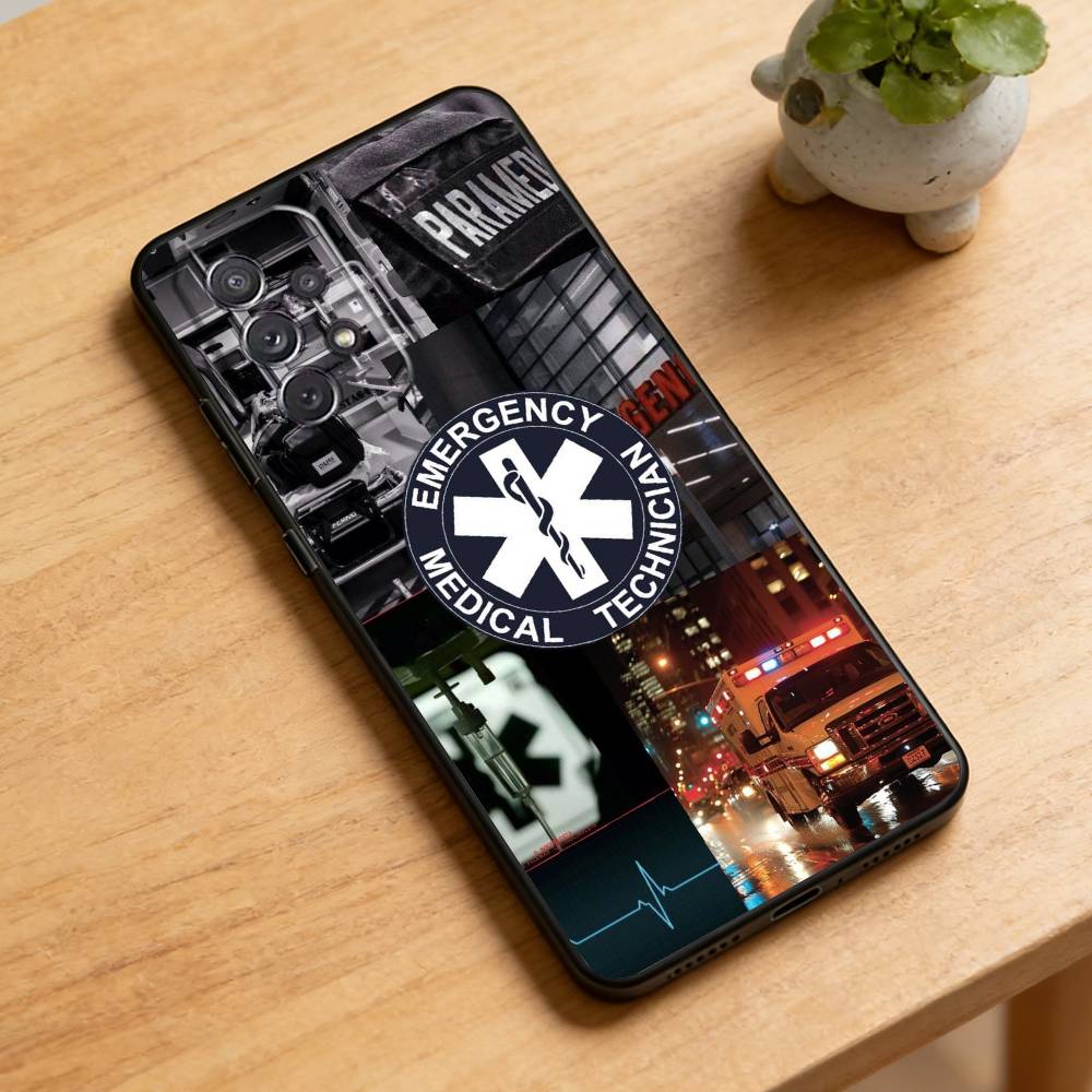 Чехол для телефона EMT EMS Скорая помощь Для Samsung Galaxy A73, A72, A71, A70, A52, A51 Другие Мягкий Черный Чехол