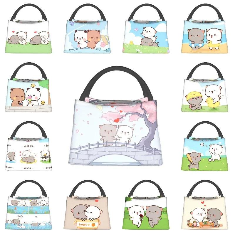 Индивидуальный романтический персиковый и гома моти кошка сумка для обеда женская сумка-холодильник термоизолированный ланч-бокс для офисных поездок