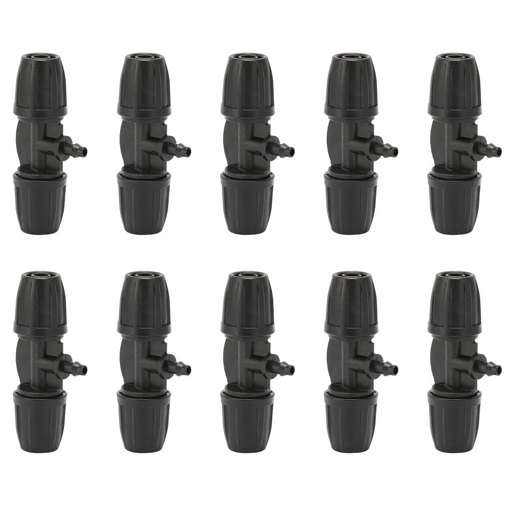 10Pcs 8/11 To 4/7 Reducing Tee with Buckle Garden Irrigation Atomizing Tubing Barbed Connector