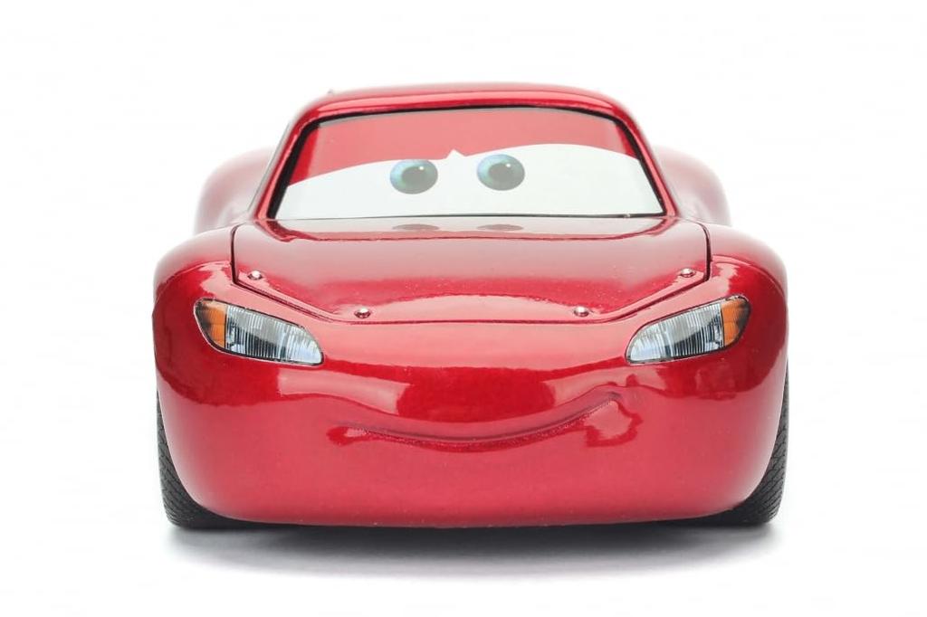 JADA TOYS 124 Cars Cruising Lightning McQueen with Tire Rack Disney Pixar Cars Lightning McQueen Minicar 98033 [Used]