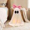 Living Room Halloween Decor LED Ghost Decoration, Pink Bow Tabletop Ornament, Soft With Warm Lights Fabric Haunted House with Glow for Home Round Eyes