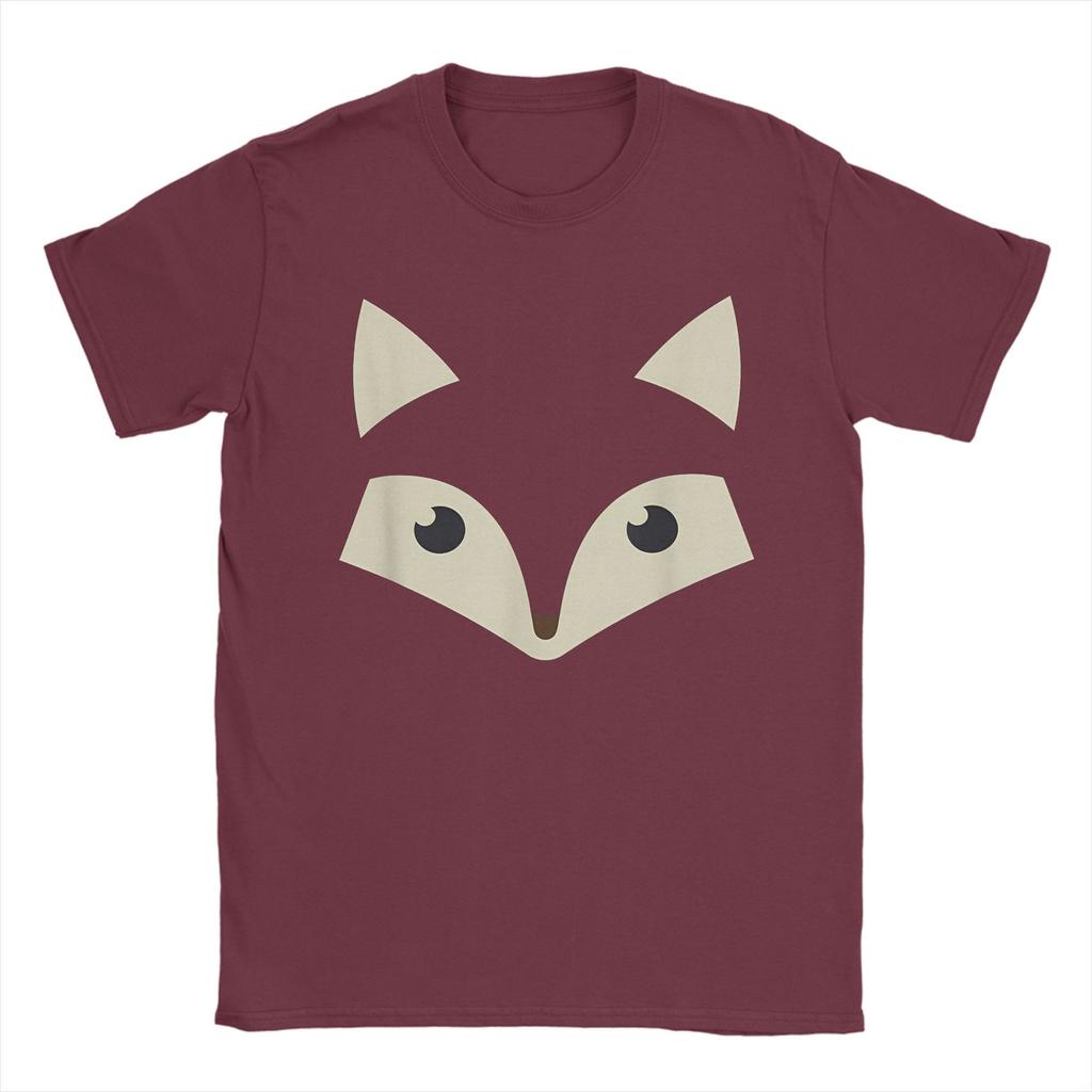 Cute Fox Face Halloween T-Shirt for Men  Casual Pure Cotton Tee Shirt Round Collar Short Sleeve T Shirt New Arrival Clothes