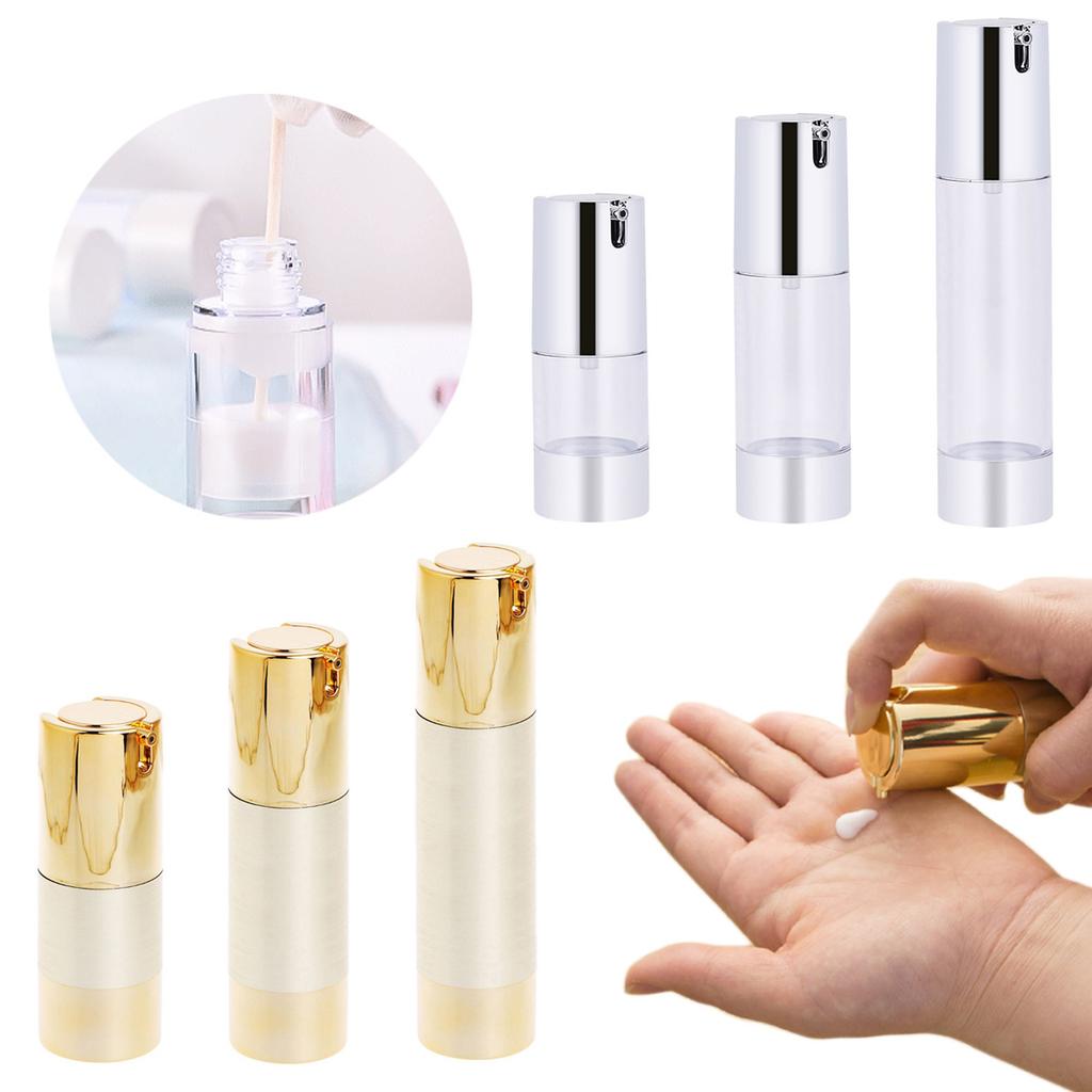 Бутылка с безвоздушным насосом Многоразовые дорожные контейнеры Пустая косметическая бутылка Вакуумная бутылка для лосьона, дезинфицирующего средства для рук, тонера, увлажняющего крема и сыворотки