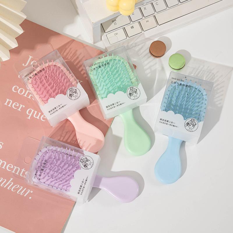 1pcs Mini Travel-friendly Massage Cute Cartoon Air Cushion Anti Screw Hair Brush Comb Hair Styling Tool Special for Real Hair Wigs