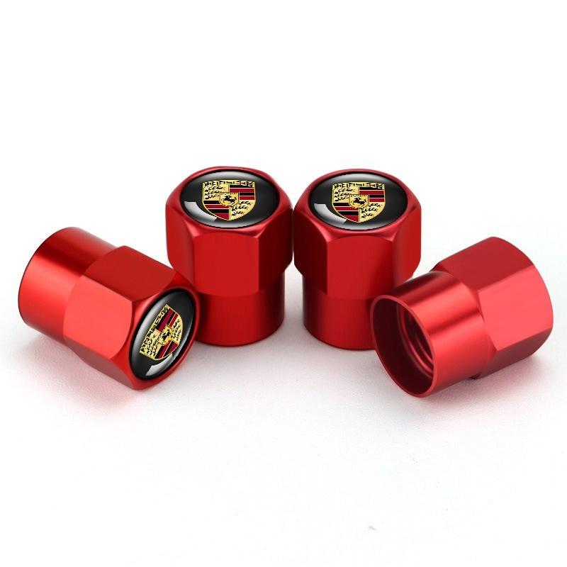 AFUHD1 4Pcs Metal Car Wheel Tire Valve Tyre Valve DustProof Cover For Porsche Macan Panamera Cayenne Taycan Boxster Cayman 911 Stickers