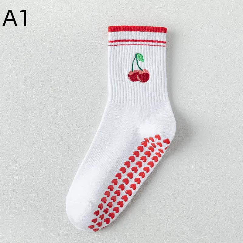 Хлопковые Дышащие Гольфы до середины икры для йоги Противоскользящие Спортивные Носки Носки для пилатеса Носки для танцев и фитнеса